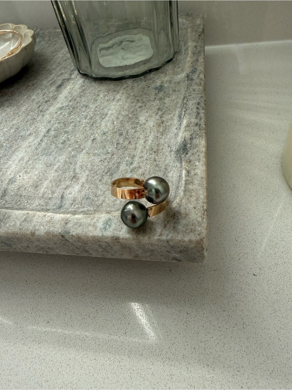 Double Tahitian Pearl Ring
